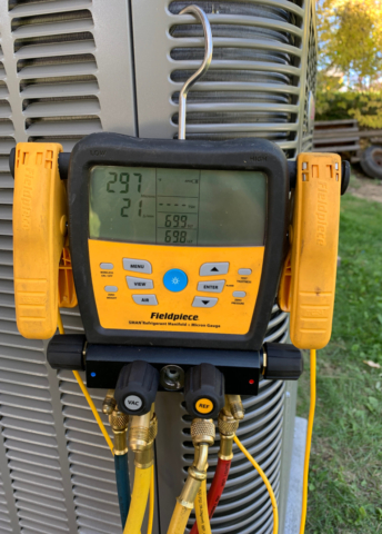 yellow gauge on AC Unit